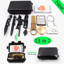 Emergency Survival Gear Kits 13 in 1- Outdoor Emergency SOS Survive Tool for Wilderness /Trip / Cars / Hiking